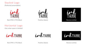 A series of different styles of ink tank logos.