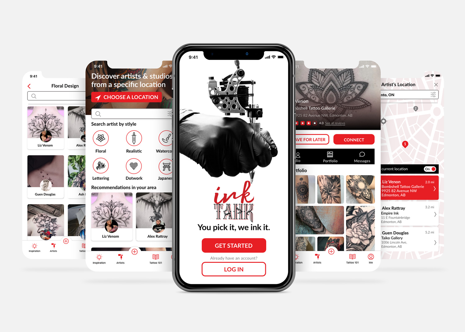 A bunch of different screens on an iphone