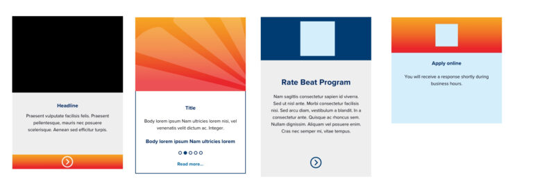 A page with two different color schemes and one has a rate beat program.