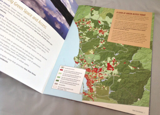 A map of the land with a picture of it
