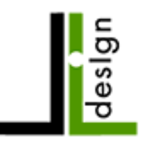 A green letter l with white light shining on it.
