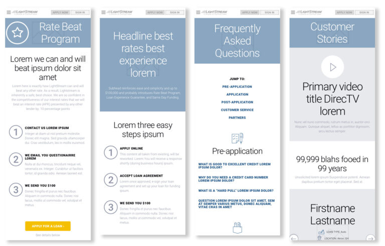 A series of four different types of newsletters.
