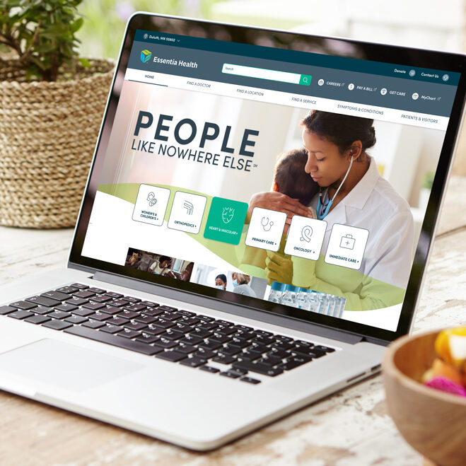 Laptop showing the essetial design page
