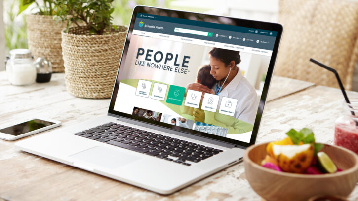 Laptop showing the essetial design page
