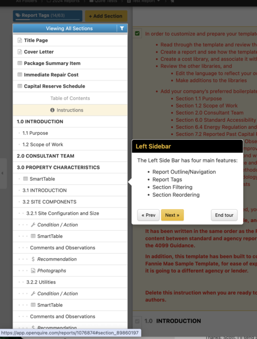 Text editing and reporting actual design
